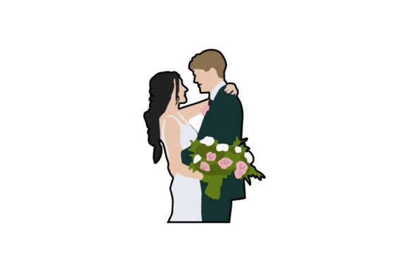 Crafting Timeless Romance: The Happy Couple Wedding Bride Vector