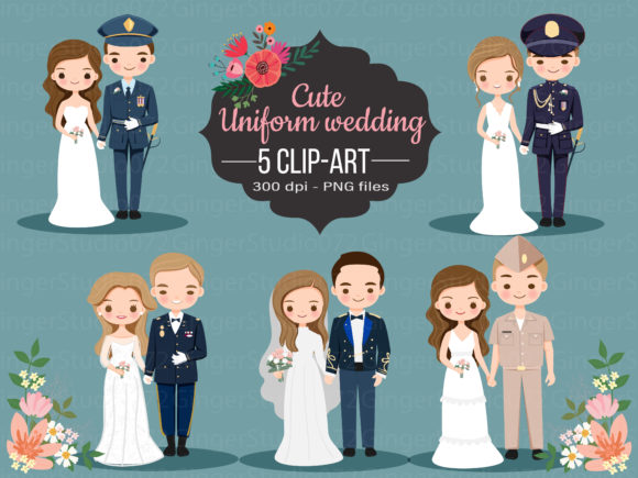 Cute Uniform Wedding Couple Clipart: A Designer's Toolkit for Joyful Projects