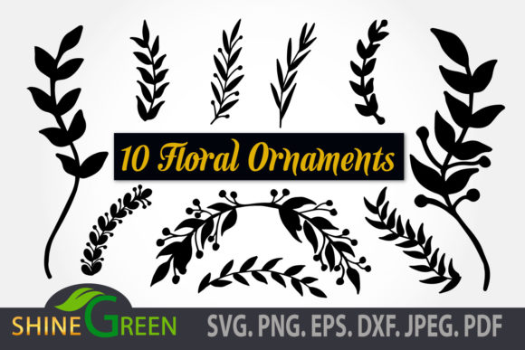 Elegant Wedding Floral Ornaments Bundle: 10 Hand-Drawn Leaf SVGs