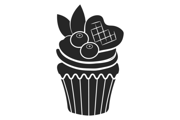 The Allure of the Wedding Berry Cupcake Black Silhouette