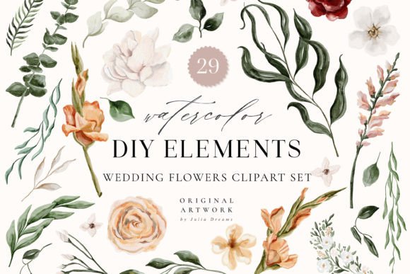 Unlock Elegant Design with Wedding Watercolor Flowers Clipart