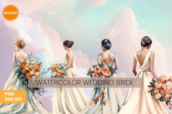 Watercolor Wedding Dresses Sublimation: A Designer's Asset