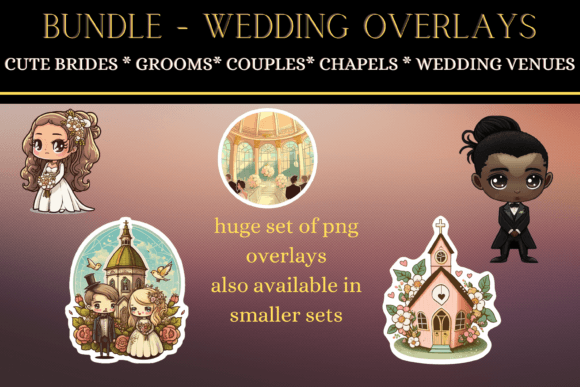 Wedding Bundle: Brides, Grooms & Venue Clipart
