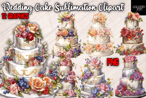 Wedding Cake Sublimation Clipart: Elevate Your Designs