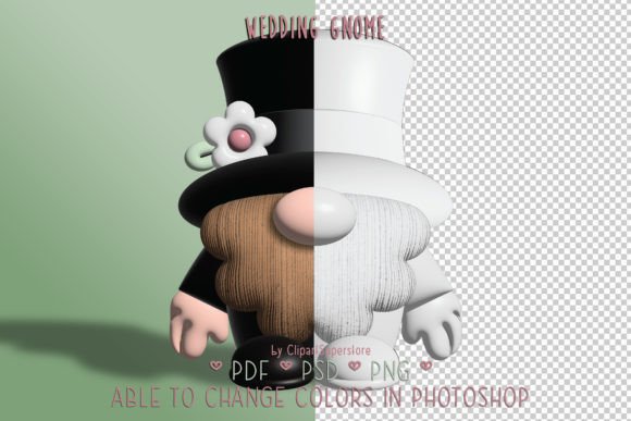 Wedding Gnome Groom 🤵🏻 PNG PSD PDF: A Whimsical Design Asset