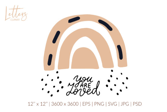 You Are Loved Boho Rainbow SVG: Wedding & Design